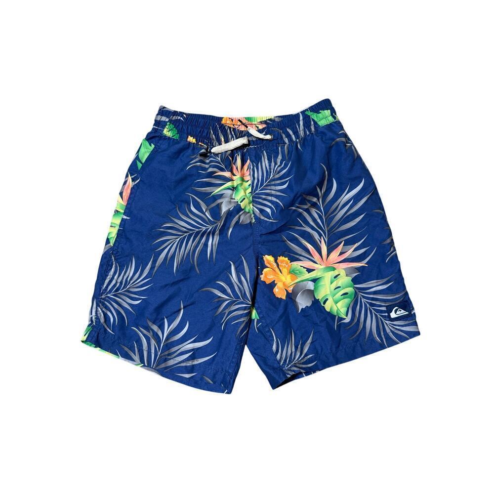 Quicksilver Navy Tropical Express Volley Boys Swim Trunks size 12